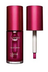 clarins water lip stain | matte finish | moisturizing and softening | buildable, transfer-proof, lightweight and long-wearing | delivers lip treatment and skincare benefits with aloe vera | 0.2 fl oz