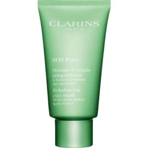 clarins sos pure rebalancing clay mask | matte, clean and more beautiful skin 10 minutes after application* | purifies, minimizes shine and visibly tightens pores | oily to combination skin types