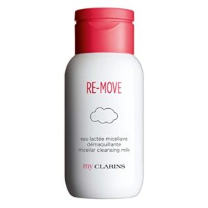 my clarins re-move micellar cleansing milk | gently removes make-up, impurities and pollutants from face, eyes and lips | refreshes, hydrates, soothes and comforts | vegan, paraben-free | 6.8 fl oz