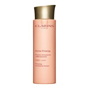 clarins extra-firming treatment essence | visibly firms, lifts and smoothes | boosts radiance | deeply hydrates for 8 hours* | 99% natural ingredients | hyaluronic acid | all skin types | 6.7 fl oz
