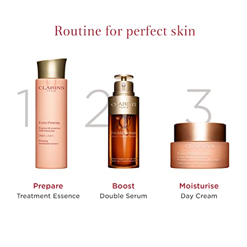 Clarins Extra-Firming Treatment Essence | Visibly Firms, Lifts and Smoothes | Boosts Radiance | Deeply Hydrates For 8 Hours* | 99% Natural Ingredients | Hyaluronic Acid | All Skin Types | 6.7 Fl Oz