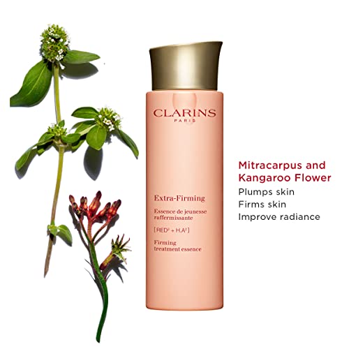 Clarins Extra-Firming Treatment Essence | Visibly Firms, Lifts and Smoothes | Boosts Radiance | Deeply Hydrates For 8 Hours* | 99% Natural Ingredients | Hyaluronic Acid | All Skin Types | 6.7 Fl Oz