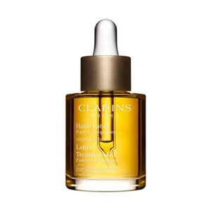 clarins lotus face treatment oil | hydrates, tones and balances skin| minimizes fine lines | skin is immediately velvety* | 100% natural plant extracts | oily to combination skin types | 1 fluid ounce