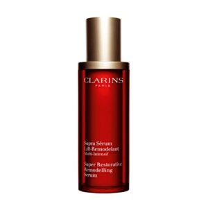 clarins super restorative remodelling anti-aging serum for mature skin weakened by hormonal changes | replenishes, illuminates and helps visibly define facial contours |targets dark spots and wrinkles