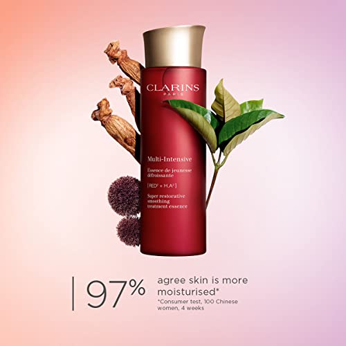Clarins Super Restorative Treatment Essence | Anti-Aging Face Lotion For Mature Skin Weakened By Hormonal Changes | Visibly Smoothes, Refines Pores, Softens Skin and Restores Radiance | 6.7 Fl Oz