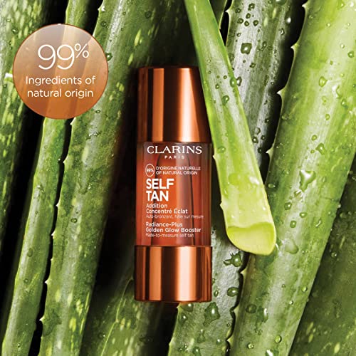 Clarins Self Tanning Face Booster | Self Tanning Drops For Face To Mix With Moisturizer | Natural, Long-Lasting, Streak-Free, Buildable Tan | Hydrates | Non-Staining | 99% Natural Ingredients | 0.5 Oz