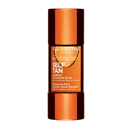 Clarins Self Tanning Face Booster | Self Tanning Drops For Face To Mix With Moisturizer | Natural, Long-Lasting, Streak-Free, Buildable Tan | Hydrates | Non-Staining | 99% Natural Ingredients | 0.5 Oz