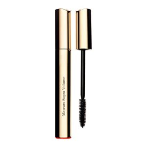 clarins supra volume mascara | award-winning | volumizing and lengthening | double volume effect | visibly thickens and smoothes lashes | clump-free and smudge-proof | long-wearing | 0.2 ounces