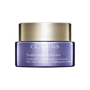 clarins nutri-lumière revive day cream | 2-in-1 anti-aging and skin tone enhancing moisturizer | nourishes, revitalizes and illuminates nutrient-depleted, mature skin | targets sallowness | 1.7 ounces