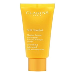 clarins sos comfort nourishing balm mask | improved comfort, softer and intensely nourished skin 10 minutes after application* | 10-minute face mask | restores radiance | dry skin type | 2.3 ounces