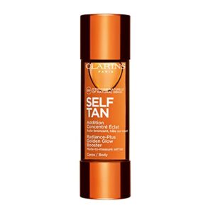 clarins self tanning body booster | self tanning drops for body to mix with moisturizer | natural, long-lasting, streak-free, buildable tan | hydrates | non-staining | 99% natural ingredients | 1 oz