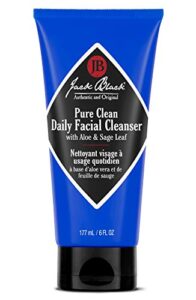 jack black – pure clean daily facial cleanser,â€“ 2-in-1 facial cleanser and toner, removes dirt and oil, purescience formula, certified organic ingredients, aloe and sage leaf, 6 fl oz (pack of 1)