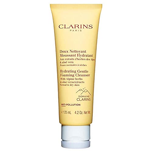 Clarins Hydrating Gentle Foaming Cleanser | Cleanses, Smoothes, Refreshes and Balances Skin | Revives Radiance | Green Formula, Contains Organic Aloe Vera | Soap-Free | SLS-Free | Dermatologist Tested