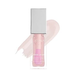 Sigma Beauty Renew Lip Oil - Clear Pink Sheen - Nourishing, Non Sticky Lip Oil with Subtle Sheen - Paraben Free Lip Gloss - Hush