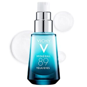 vichy mineral 89 eyes serum with caffeine and hyaluronic acid, lightweight eye cream gel to smooth fine lines and hydrate eye area, suitable for sensitive skin & fragrance free, unscented,0.51 fl oz