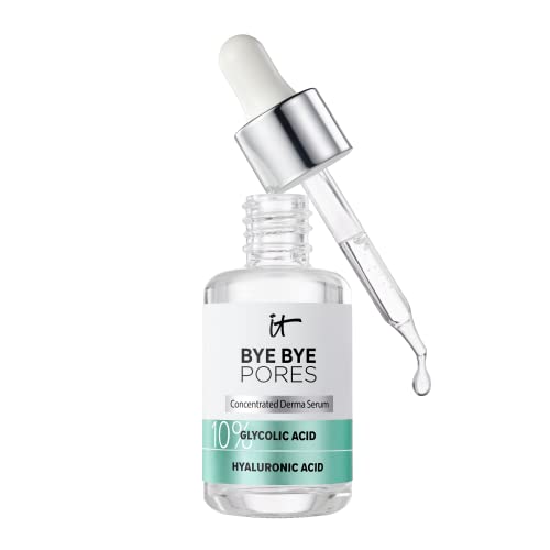 IT Cosmetics Bye Bye Pores 10% Glycolic Acid Serum - Visibly Minimizes Pores In 1 Week & Exfoliates to Help Refine Skin’s Texture - With Hyaluronic Acid - Vegan Formula - 1 fl oz