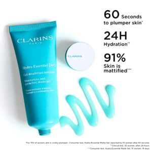 Clarins NEW Hydra-Essentiel Matte Gel|Intensely Hydrating & Mattifying|60 Seconds to Plumper Skin*|Softens & Refreshes|Double Dose of Hyaluronic Acid|Normal-Combination Skin|2.6 Ounces