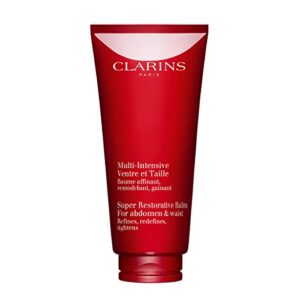 clarins new super restorative abdomen & waist|anti-aging body cream for mature skin weakened by hormonal changes|visibly redefines for slimming effect|firms, tightens & tones skin|6.8 ounces