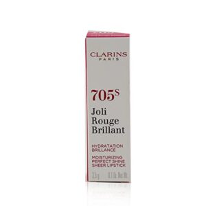 Clarins Joli Rouge Brillant Lipstick | Shiny, Sheer Finish | Intense, Long-Lasting Color | Moisturizing | Hydrates Lips | Mango Oil and Marsh Samphire Extract Deliver Skincare Benefits | 0.1 Ounces