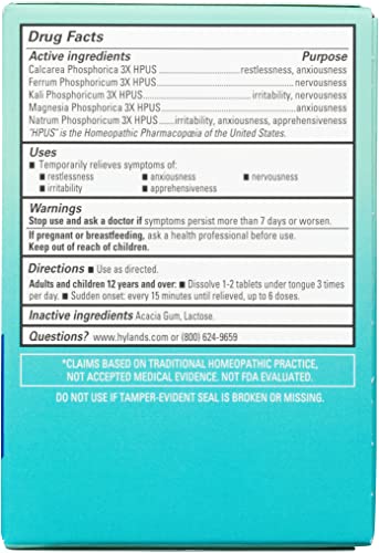 Hyland's Naturals Calm Tablets, Stress Relief Supplement, Natural Relief Of Anxiousness, Nervousness, And Irritability, 50 Count