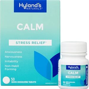 Hyland's Naturals Calm Tablets, Stress Relief Supplement, Natural Relief Of Anxiousness, Nervousness, And Irritability, 50 Count