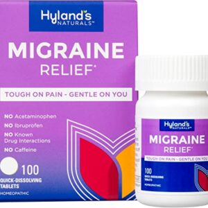 Hyland's Naturals Migraine Headache Natural Pain Relief Tablets, Pack of 1, 100 Count (Packaging May Vary)