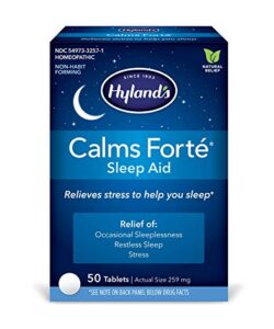 hyland’s calms forte’ sleep aid tablets, natural relief of nervous tension and occasional sleeplessness, 50 count