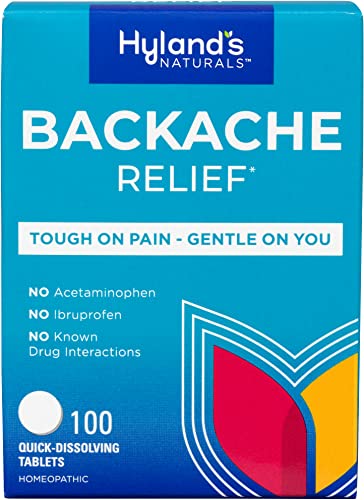 Hyland's Backache Natural Pain Relief for Upper and Lower Back Pain Tablets, 100 Count