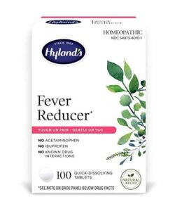 hyland’s fever reducer, natural relief, cold and flu medicine for adults, 100 count