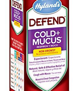 Hyland's Cold and Cough Mucus Relief Decongestant Defend by Homeopathic Cold Plus Mucus Fluid Ounce, Red, 4 Fl Oz