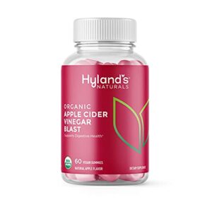 hyland’s naturals organic apple cider vinegar blast gummies, digestive health support, 60 vegan acv gummies (30 days)