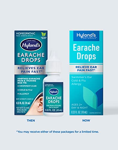 Hyland's Earache Drops, Natural Relief of Cold & Flu, White, 0.33 Fl Oz