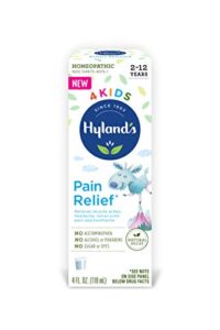 hyland’s kids natural pain relief relieves muscle aches headache minor joint pain and toothache, 4 fl oz