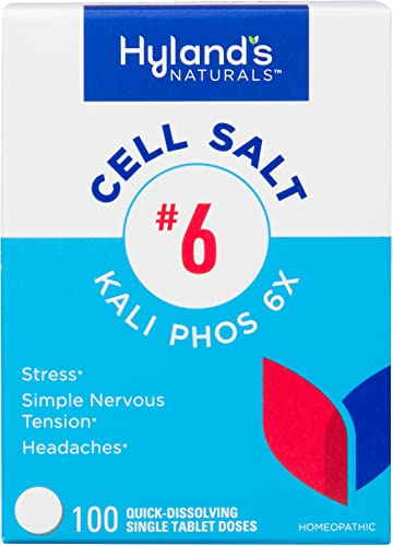 Hyland's Naturals #6 Kali Phos 6X Cell Salt Tablets, Headaches, and Simple Nervous Tension, 100 Count