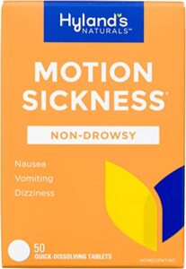 hyland’s naturals motion sickness, nausea relief tablets, all natural treatment for car sickness and sea sickness, 50 co