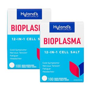 hyland’s bioplasma cell salts tablets (2 pack) naturals, natural combination of all 12 cell salts (100 count) 2 pack