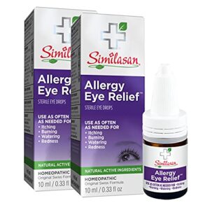 Similasan Allergy Eye Relief Eye Drops 0.33 Ounce Bottle, for Temporary Relief from Red Eyes, Itchy Eyes, Burning Eyes, and Watery Eyes, 2 Count