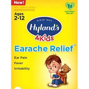 Swimmers Ear Relief Tablets for Kids by Hyland's, Fast Natural Homeopathic Pain Relief of Cold & Flu Earaches, Swimmers Ear, and Allergies, 40 Tablets