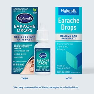 Ear Drops for Swimmers Ear, Hyland's Earache Drops for clogged ears, fast, natural, (2 pack)
