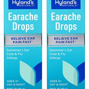 Ear Drops for Swimmers Ear, Hyland's Earache Drops for clogged ears, fast, natural, (2 pack)