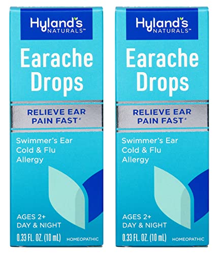 Ear Drops for Swimmers Ear, Hyland's Earache Drops for clogged ears, fast, natural, (2 pack)