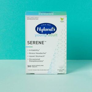 Hyland's Stress and Tension Headache Relief Hyland’s Young Adult Serene Relief Feelings Anxiety Quick Dissolving Tablets, 50 Count