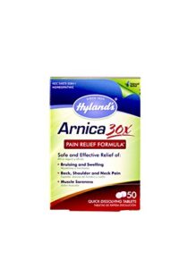 hyland’s arnica tablets 30x, natural homeopathic bruising and pain relief, 50 count (pack of 6)