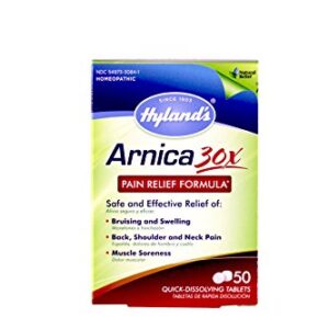 Hyland's Arnica Tablets 30X, Natural Homeopathic Bruising and Pain Relief, 50 Count (Pack of 6)