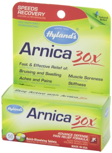 Hyland's Arnica Tablets 30X, Natural Homeopathic Bruising and Pain Relief, 50 Count (Pack of 6)