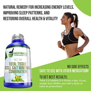 Total Tissue Cell Salt Mineral Combination Bio28, 300 pellets, Helps Your Body Absorb and Use Nutrients, Increases Energy Levels, Improves Sleep Patterns, Restores Overall Health and Vitality