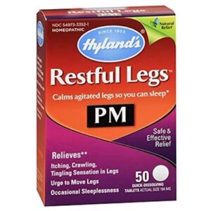 hyland’s restful legs pm quick dissolving tablets – 50 tablets, pack of 6