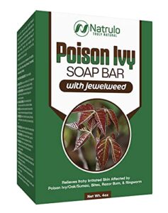 natrulo poison ivy soap bar – all natural poison ivy treatment – anti-itch skin cleanser bar for poison ivy, poison oak & sumac – removes oils, soothes & relieves rashes – 4 oz bar made in usa