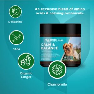 Hyland's Naturals - Dogs - Calm & Balance, 90 Soft Chews, Supports Balanced Behavior, Normal Emotional Balance, Relaxation & Restful Sleep, L-Theanine, GABA & Chamomile, Chicken Liver Flavor