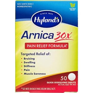 hyland’s arnica 30x pain relief formula, 50 tablets each (pack of 6)
